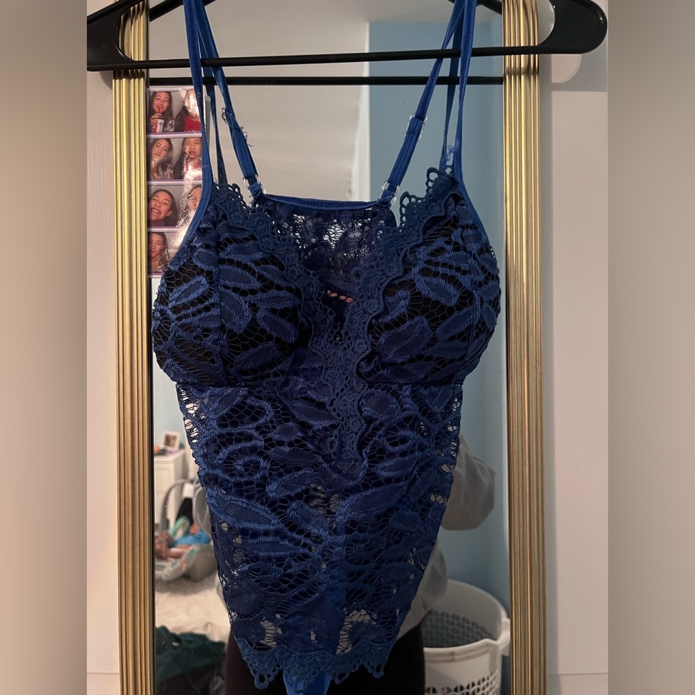 Blue Crop Top Party Shirt